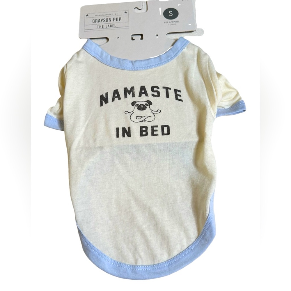 NWT-Namaste In Bed Dog T-Shirt Size Small *See Sizing Info*